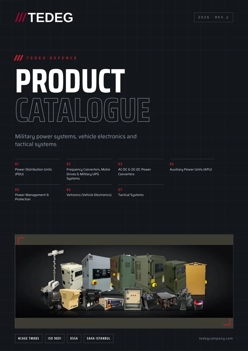 Portada del Catálogo de productos 2026 de TEDEG Defence