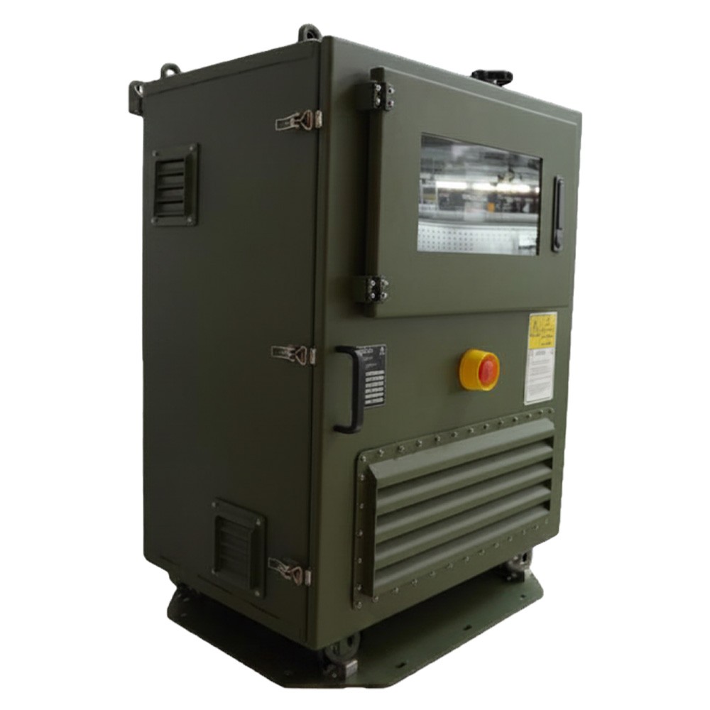 PowerGuard Outdoor 115 VAC 60/400 Hz military frequency converter cabinet view