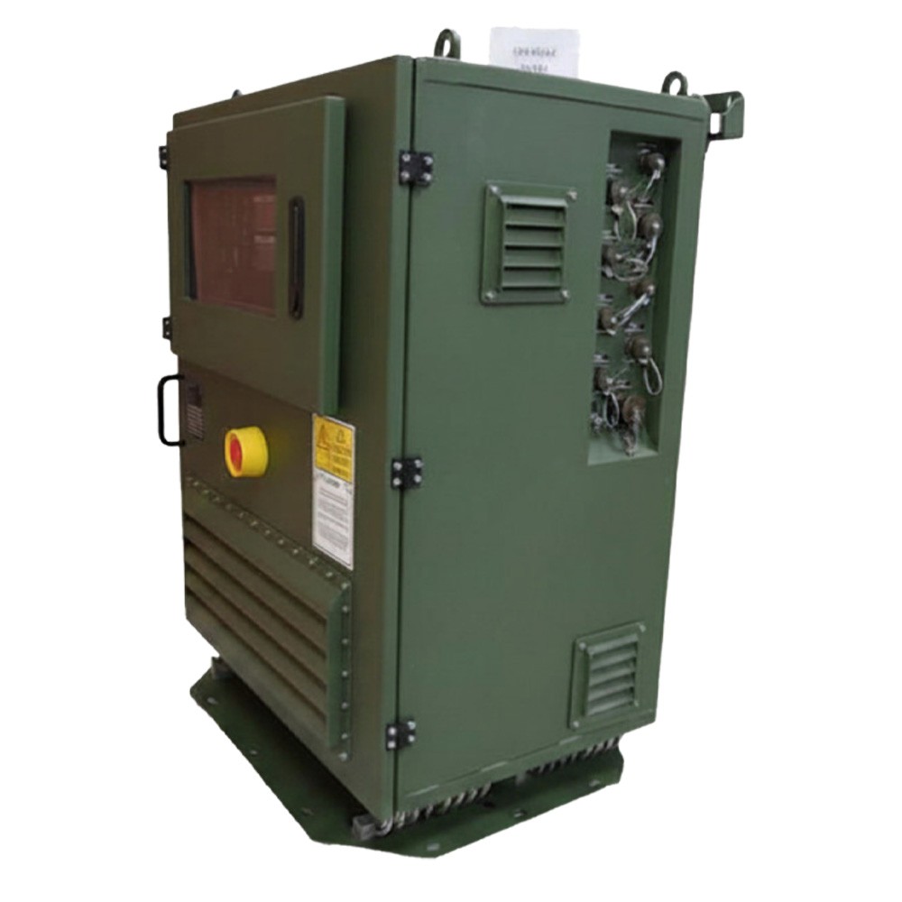 PowerGuard Outdoor 115 VAC 60/400 Hz military frequency converter rear angle