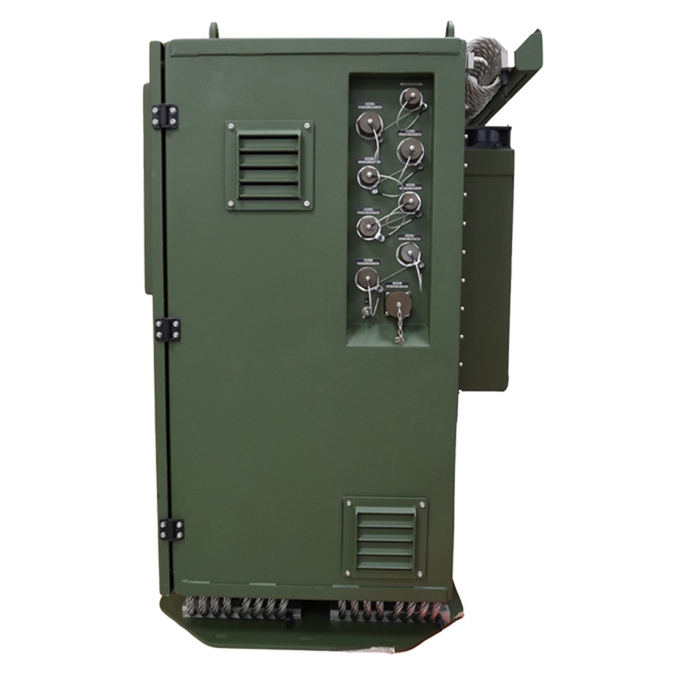 PowerGuard Outdoor 115 VAC 60/400 Hz military frequency converter side connectors